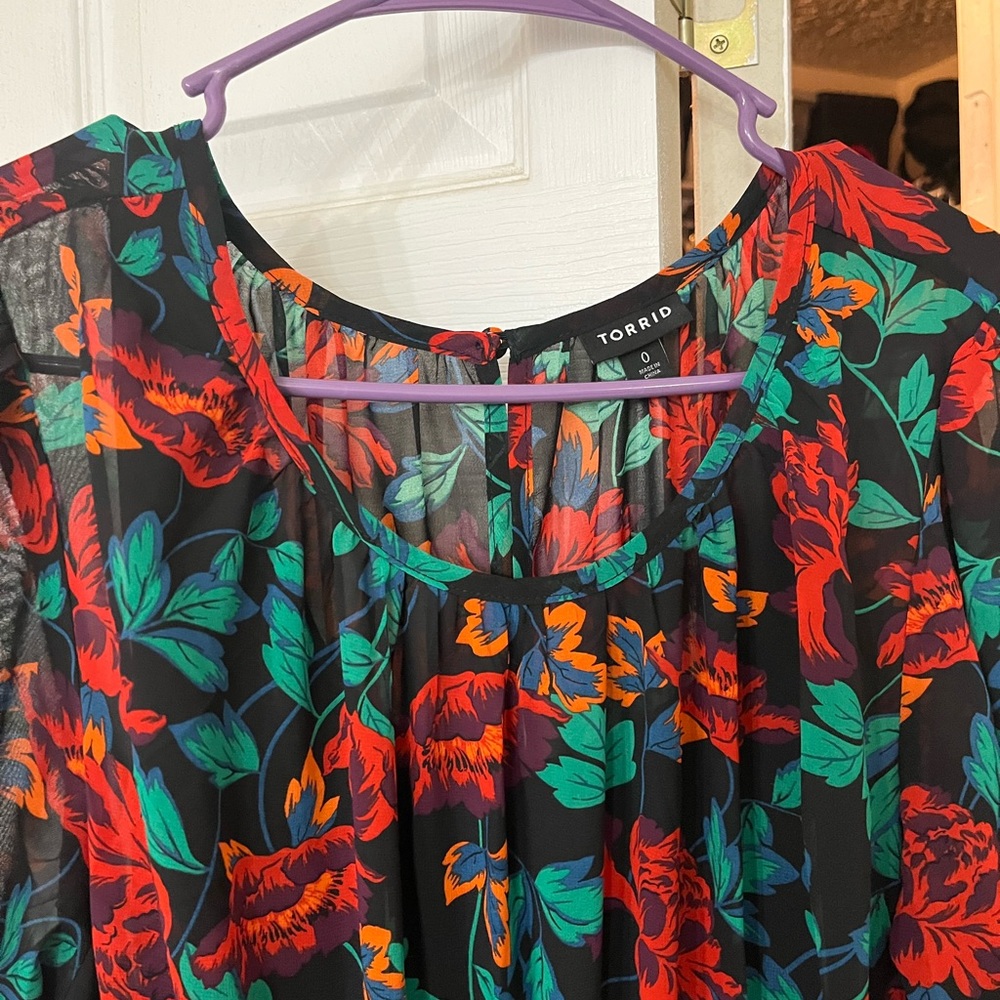 Torrid floral lace maxi dress, 0 - Picture 7 of 8